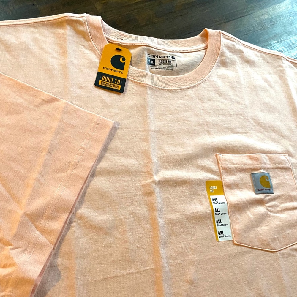 Carhartt Loose Fit Pocket Tee Shirt Mens 4XL Pink K87-M Work NWT Big & Tall